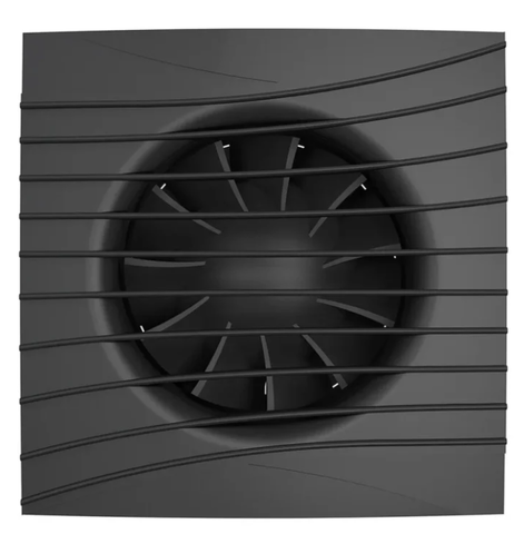 SILENT 4C Matt black, Вентилятор осевой вытяжной с обратным клапаном D 100, декоративный