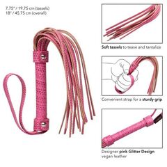 Розовая плеть Tickle Me Pink Flogger - 45,7 см. - 