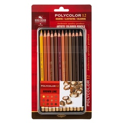 Карандаши цветные художественные KOH-I-NOOR POLYCOLOR 3822, 12цв BRAUN LINE/КОРИЧНЕВЫЕ