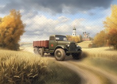 Автомобиль 9-е Мая - №1- фон неопреновый