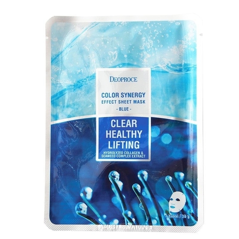 Deoproce Color Synergy Effect Sheet Mask Blue – маска с морским коллагеном и экстрактами водорослей