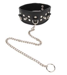 Ошейник с поводком Notabu NTB-80358, со шипами, черный