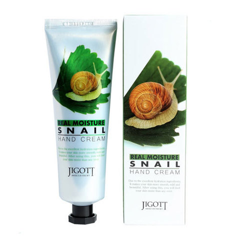 Jigott Real Moisture Snail Hand Cream - Крем для рук с экстрактом слизи улитки