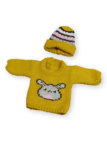 Свитер и шапка - Желтый 1. Одежда для кукол, пупсов и мягких игрушек.