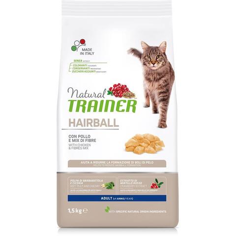 Trainer Natural Hairball Chicken сухой корм для выведения шерсти у взрослых кошек (курица)1,5 кг