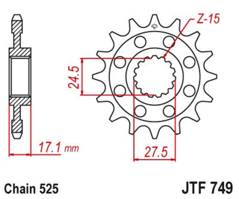 Звезда ведущая JTF749.16RB