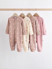 Комбинезон / Cлип для малышей Next K79-494, 4 шт., Молочный, Розовый, Бежевый