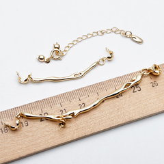 Набор коннекторы + замок для колье, цвет золото, размер 70 и 40 мм, цена за 1 шт