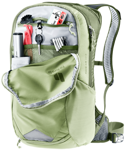 Картинка рюкзак велосипедный Deuter Race Air 14+3 Mineral/Grove - 4
