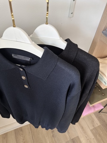 Мужской джемпер-поло из 100% мериноса синий меланж