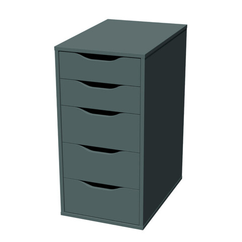 Комод Ингар 5, 36*71*53 см, серо-бирюзовый