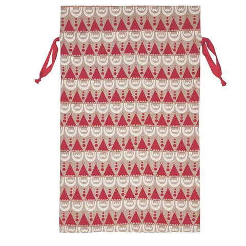 Мешок на шнуркеVintertid, коричневый/красный/с рисунком, 90х56 см, текстиль