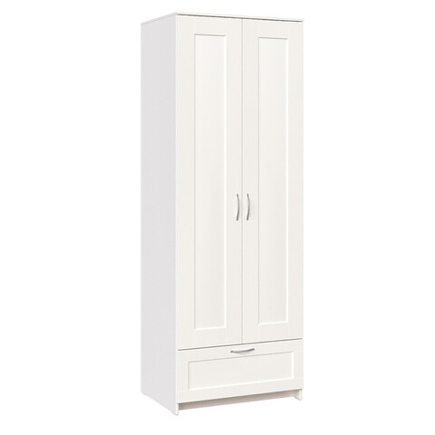 Шкаф СИРИУС 2 двери и 1 ящик 78*59*220 см, белый