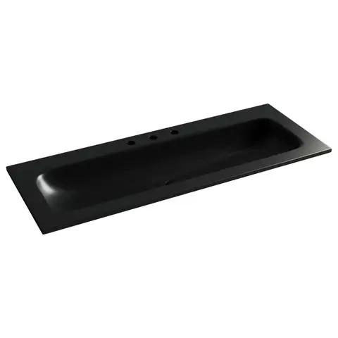 Ceramica Nova CN7024MB CN7024MB Раковина накладная Element с тремя отверстиями под смеситель 1210*457*137мм, цвет черный ма