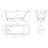 Salini 104413M Salini CASCATA KIT Встраиваемая ванна с прямоугольной чашей 1700x700x552 мм, ножки, сифон S-Sense, белый матовый