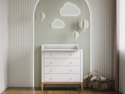 Комод с пеленальным столиком Darsi цвет белый/бук