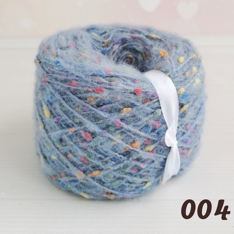 Фантазийная пряжа с бубышками 200м/100г, 2404, Голубой