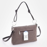 Сумка Саломея 1155 эко-замша серый шоколад