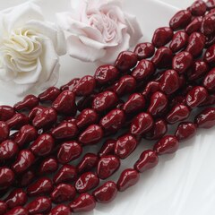 Майорка, имитация барочного жемчуга, тёмно-бордовая 10*15 мм, 1 нить, МА110