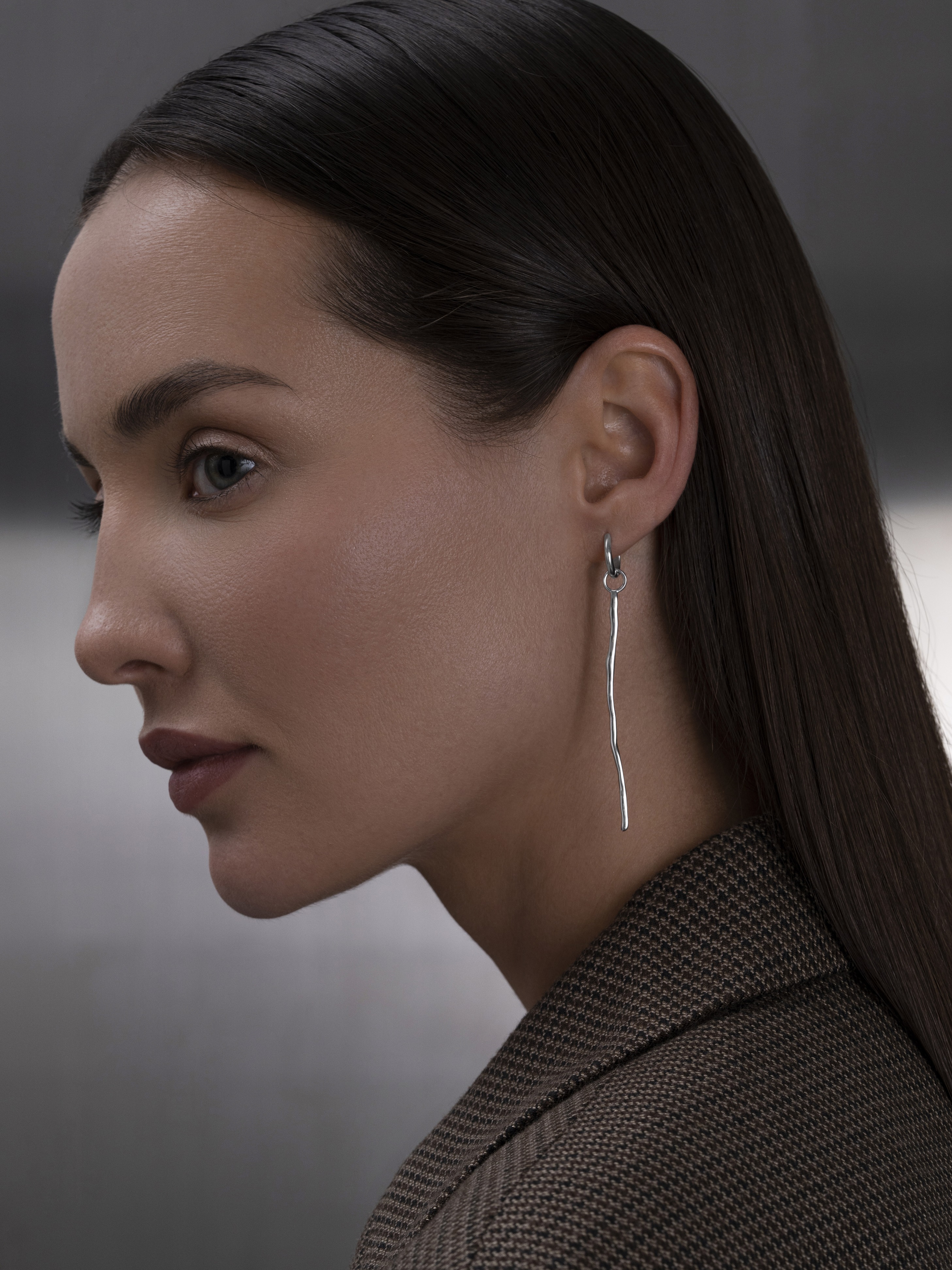 Серьги 2-в-1 Игла