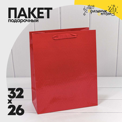 
          Пакет подарочный 26х32х13см Премиум "Элегант" (Красный)