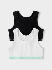 набор майка-топ  для девочки  К 1196-2уп/белый,черный
