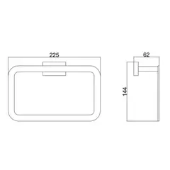 Держатель для полотенец BELZ B90404 квадрат, графит