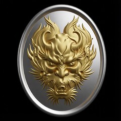 Силиконовый молд № 481 Медальон Голова Демона , маска Хання