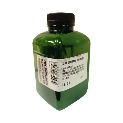 Тонер TOMOEGAWA LX-09  для Lexmark MS, MX 310, 410, 510, 610, 710, 810 - флакон 160 гр, 6K, Green Line