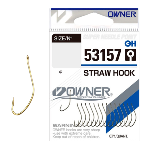 53157 № 14 Крючки OWNER Straw Hook-Brown / продажа от 5 уп.