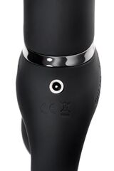 Черный безремневой вибрострапон Vibrating Bendable Strap-On L - 
