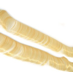 Волосы - трессы для кукол, короткие, для мальчика или челки, длина 4-5 см, ширина 100 см, цвет золотистый блонд, набор 2 шт.