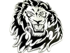 Наклейка Лев Серебристая (Lion размер 6,5х7,5см)