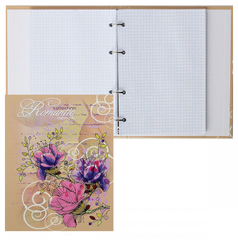 Тетрадь 160л на кольцах Цветы и листья смен блок глянц лам