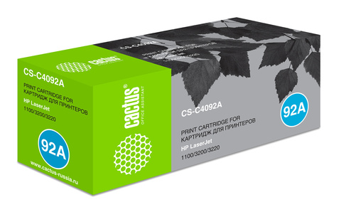 Картридж лазерный Cactus CS-C4092A C4092A черный (2500стр.) для HP LJ 1100, 3200, 3220