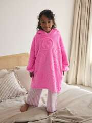 Толстовка флисовая удлиненная с капюшоном для девочки Next B96-466, Фуксия