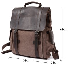 Рюкзак из кожи и ткани Bug 065 Coffee