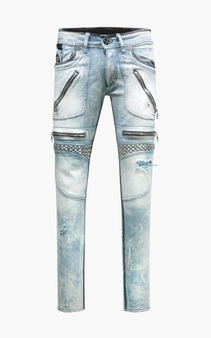 The Saints Sinphony | Джинсы мужские BLEACH BLUE JEAN MILITARY PANELING TSG459 перед