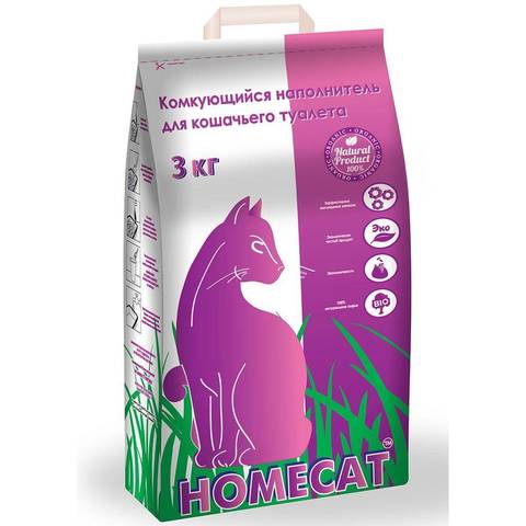 Homecat Silver Series комкующийся наполнитель премиум  для кошачьих туалетов 3 кг