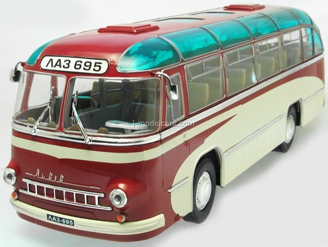 LAZ-695 Suburban bus Experimental red-white Ultra Models 1:43