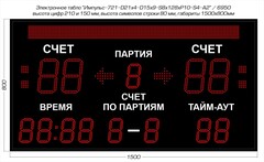 Табло для волейбола Импульс 721-D21x4-D15x9-S8x128xP10-S4-A2