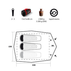 Палатка Trimm Outdoor COMET, песочный 2+1