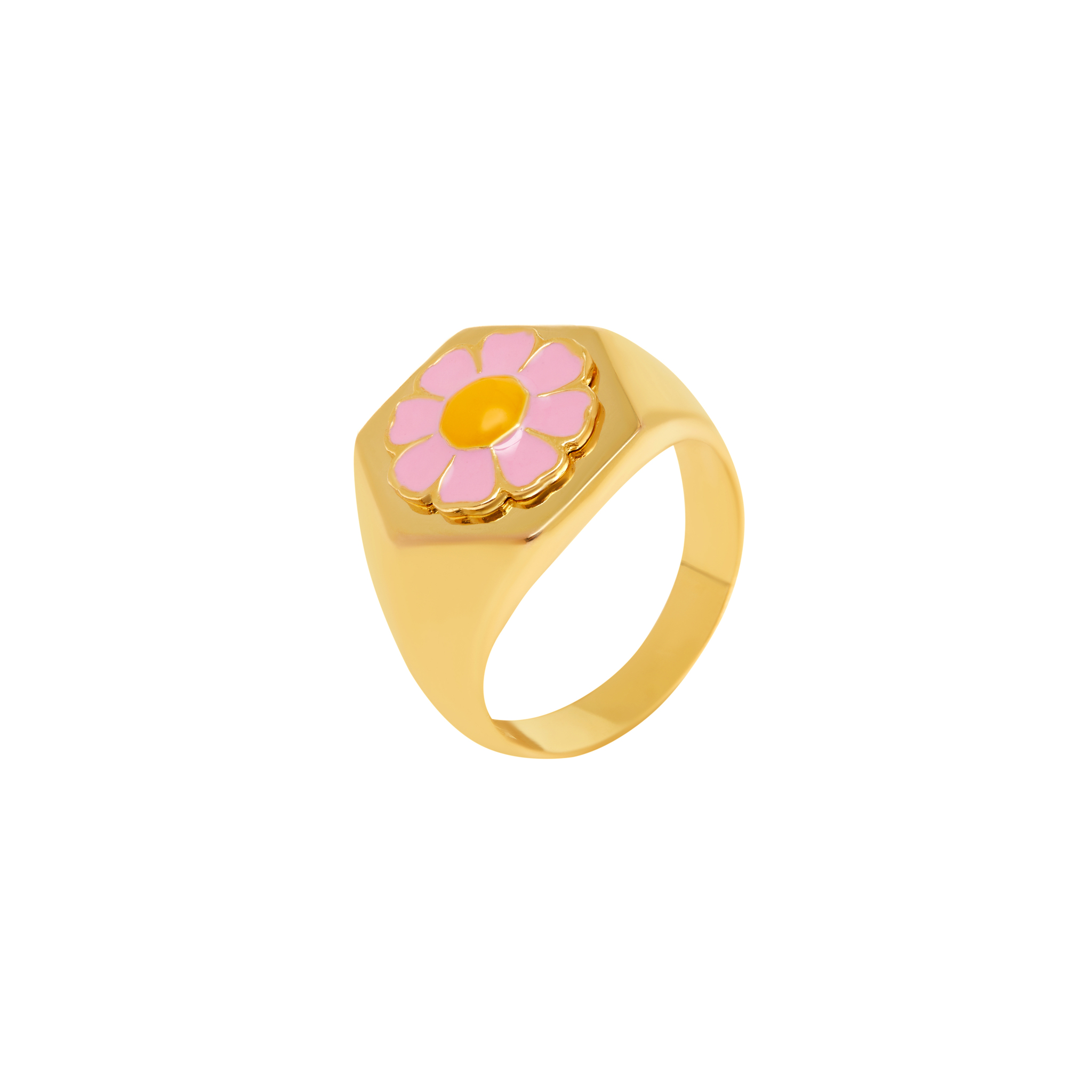 Кольцо Gold Pink Daisy Ring