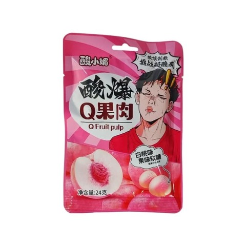 Мармелад Q FRUIT ACID вкус ПЕРСИК в КИСЛОЙ ПУДРЕ 24 г