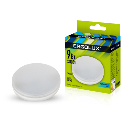 Лампа Ergolux LED-GХ53-9W-GХ53-4K (холодный свет)