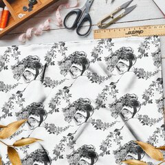 Ткань атлас девушка в сером