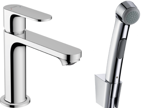 Смеситель для раковины с гигиеническим душем, хром Hansgrohe Rebris S 72215000