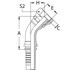 Фитинг DN 08 DK (Г) 16x1.5 (45) накидная гайка POWERMASTER