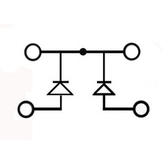 Клемма Push-IN/ с диодной схемой DD4 /0,2-2,5мм2/1А/1000V