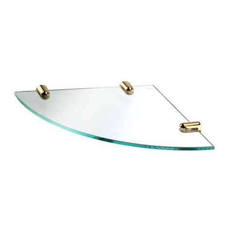 WasserKRAFT K-533POLISHED GOLD Полка  стеклянная угловая